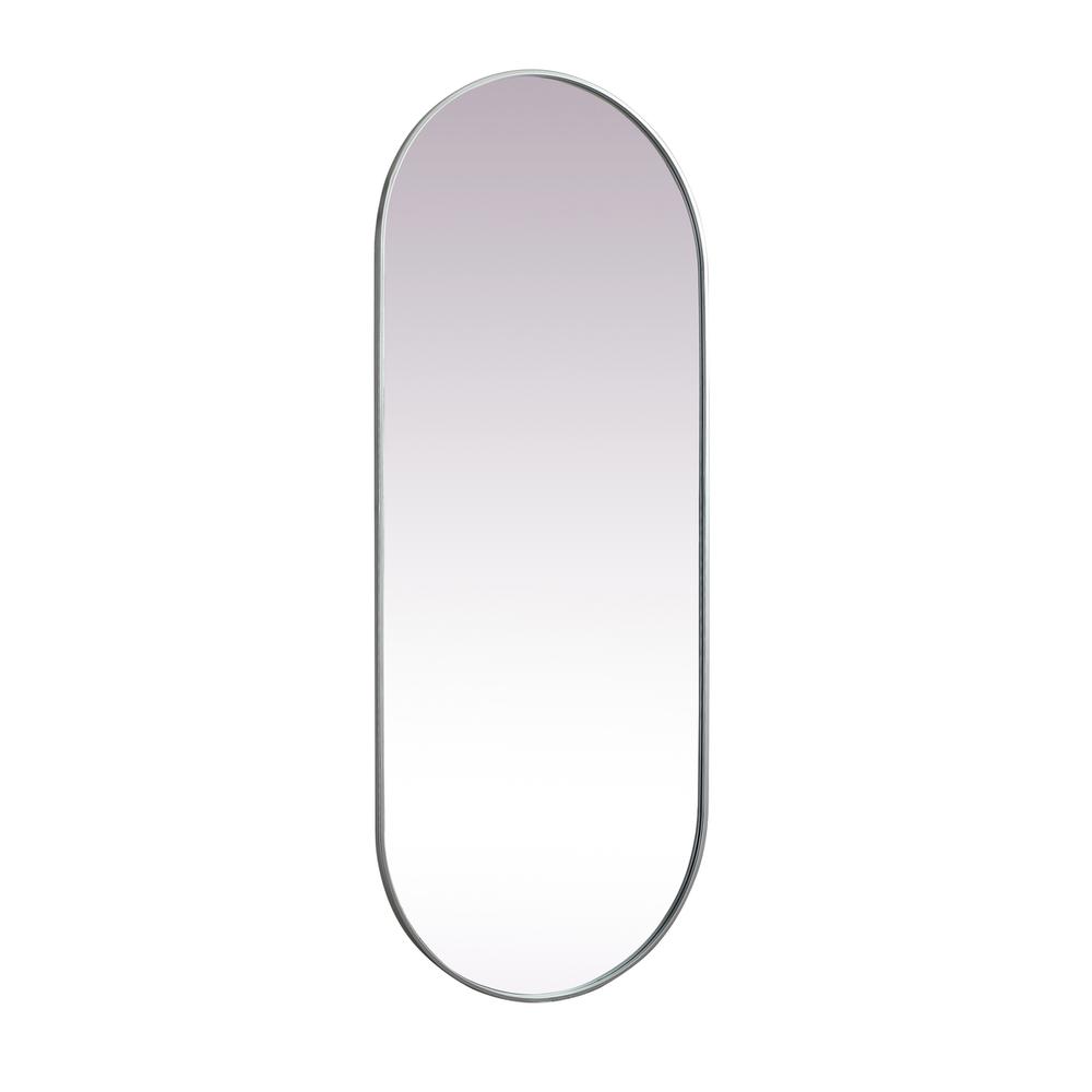 Metal Frame Oval Mirror 30X72 Inch In Silver. Picture 7
