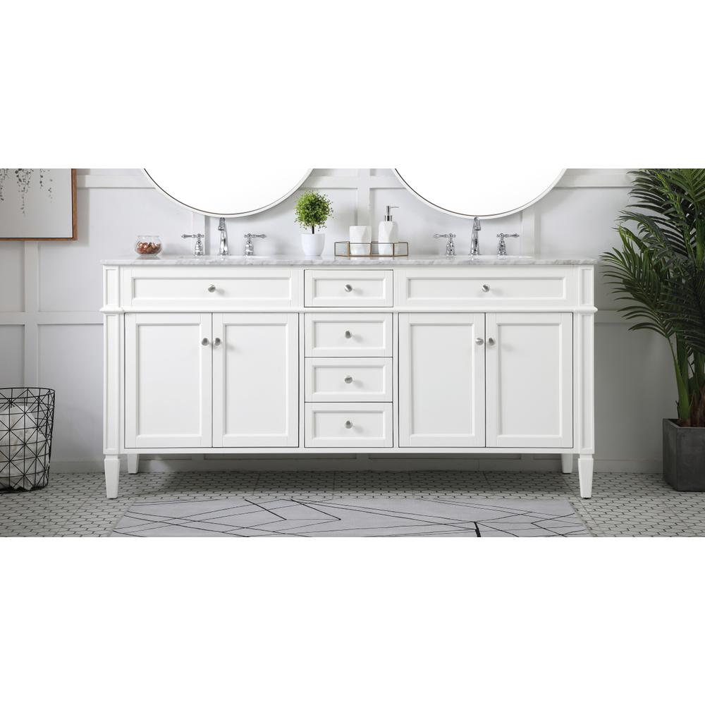 72 Inch Double Bathroom Vanity In White. Picture 14