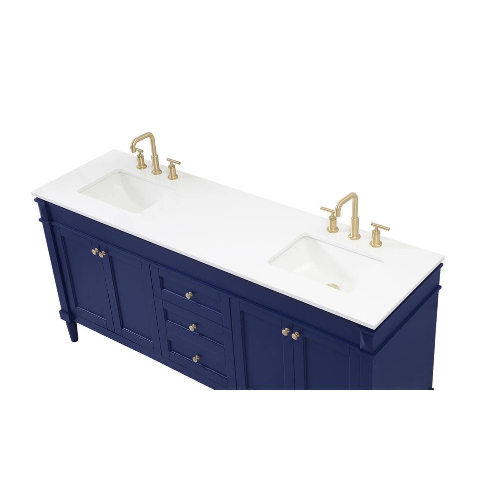72 Inch Double Bathroom Vanity In Blue. Picture 10