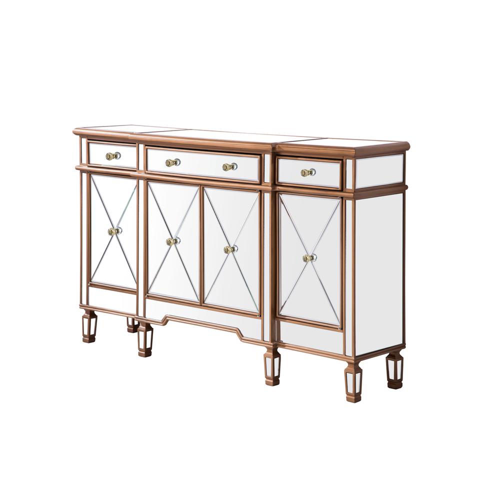 3 Drawer 4 Door Cabinet 60 In. X 14 In. X 36 In. In Gold Clear. Picture 4
