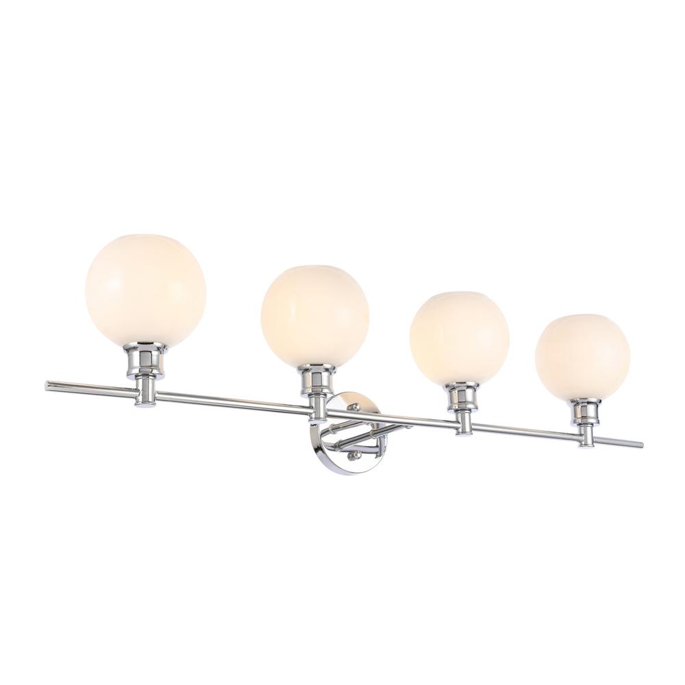 Collier 4 Light Chrome And Frosted White Glass Wall Sconce. Picture 5