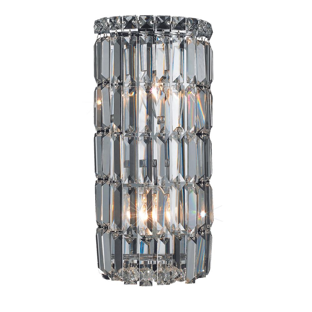 Maxime 2 Light Chrome Wall Sconce Clear Royal Cut Crystal. Picture 1