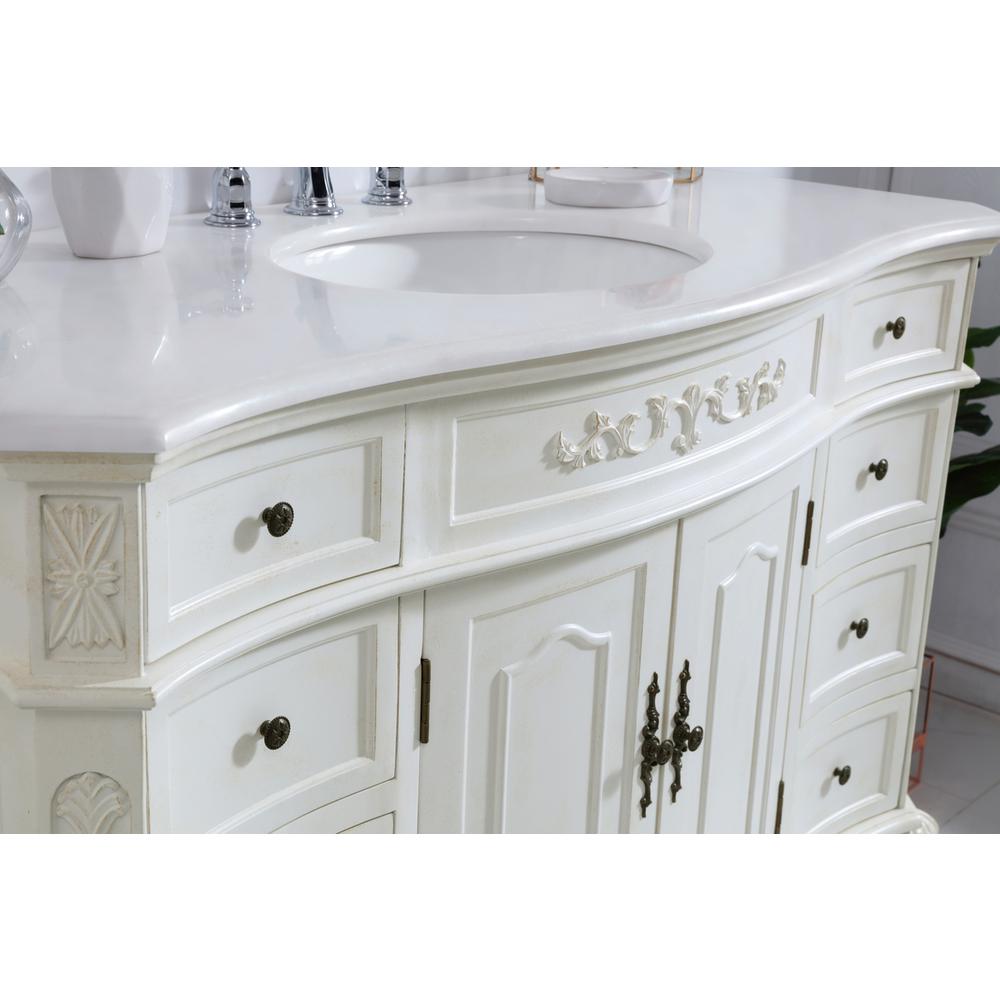 48 Inch Single Bathroom Vanity In Antique White. Picture 4