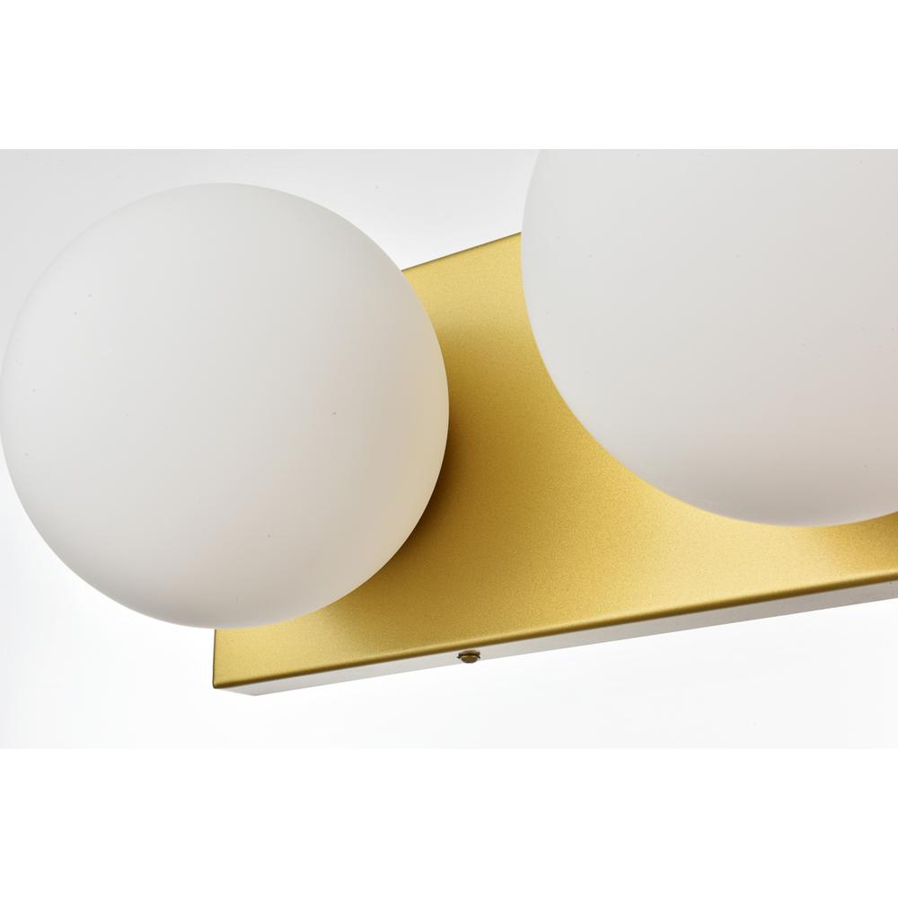 Jaylin 3 Light Brass And Frosted White Bath Sconce. Picture 5