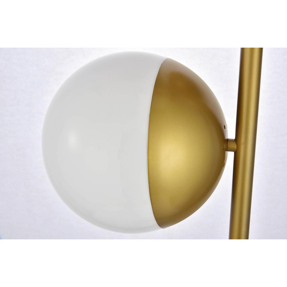 Eclipse 3 Lights Brass Floor Lamp With Frosted White Glass. Picture 4