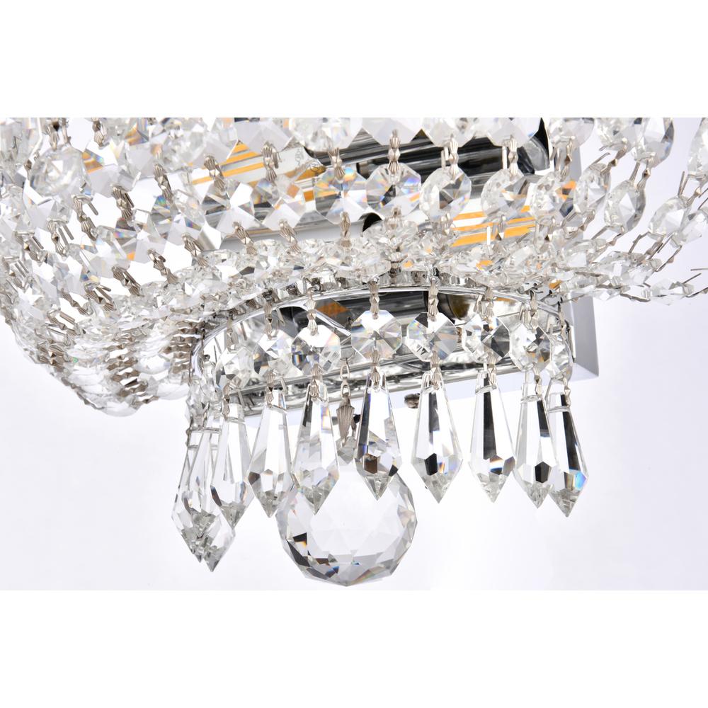 Century 2 Light Chrome Wall Sconce Clear Royal Cut Crystal. Picture 3