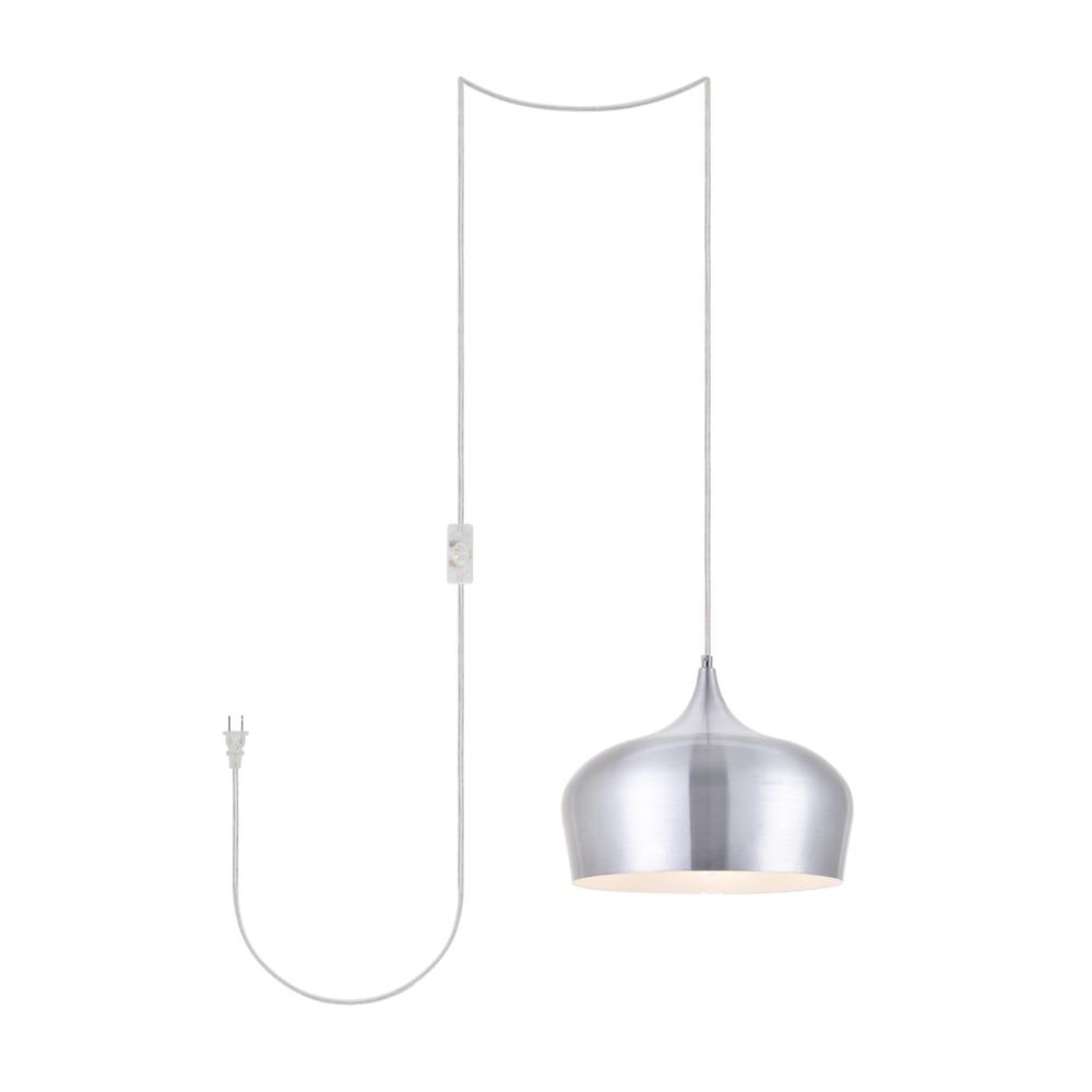 Nora 1 Light Burnished Nickel Plug-In Pendant. Picture 1