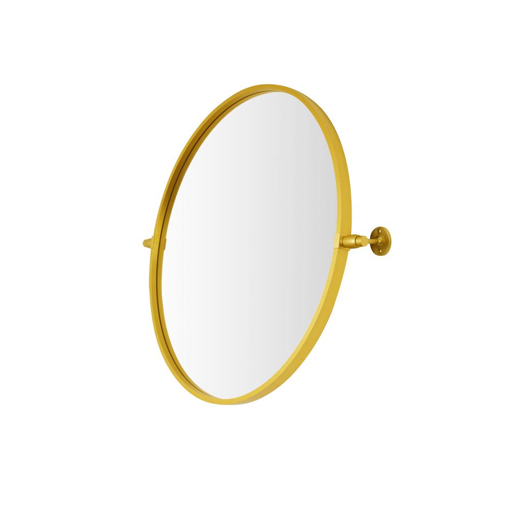 Round Pivot Mirror 24 Inch In Gold. Picture 7