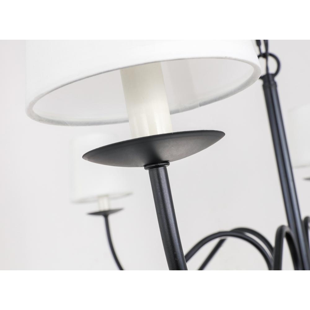 Eclipse 6 Light Black And White Shade Chandelier. Picture 11