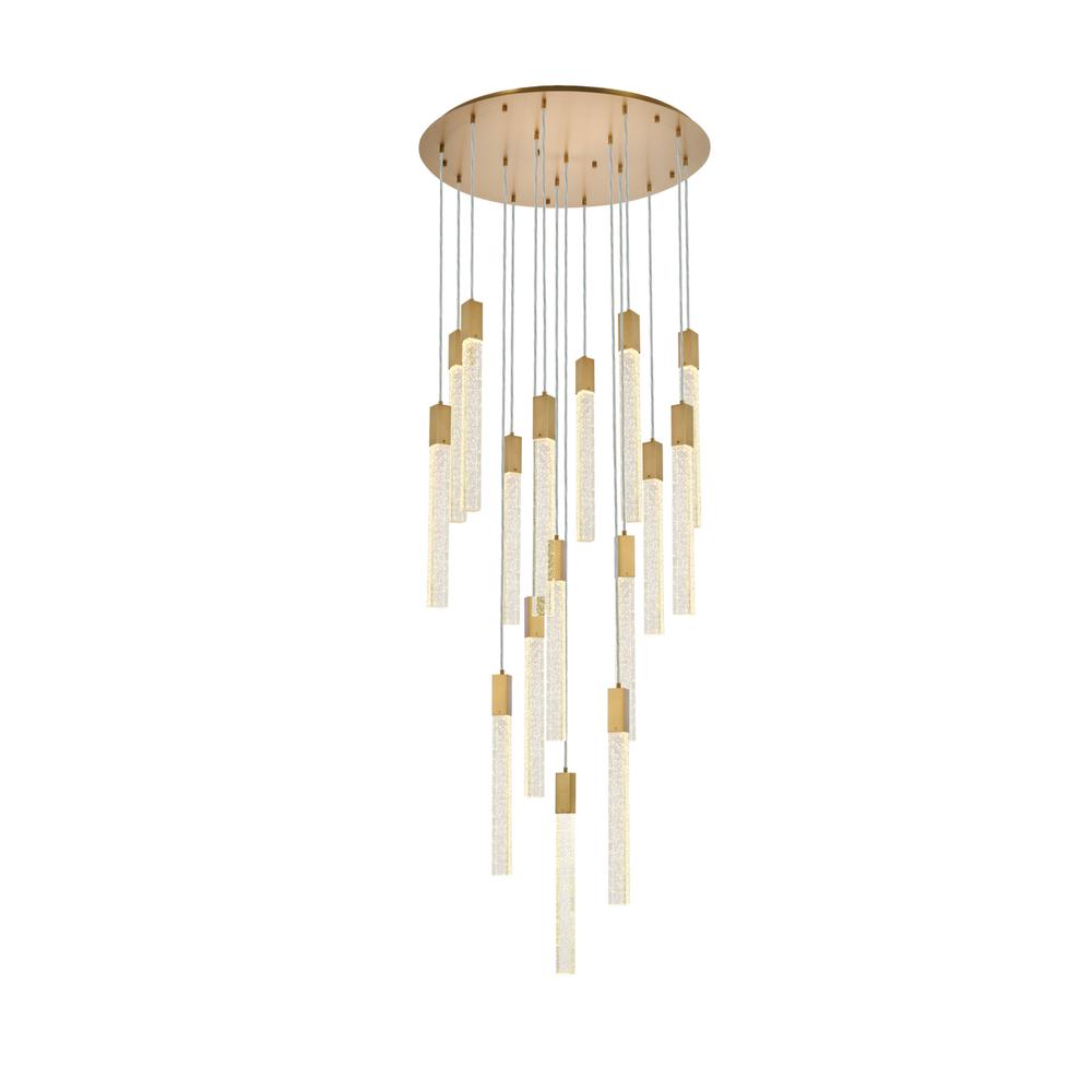 Weston 16 Lights Pendant In Satin Gold. Picture 1