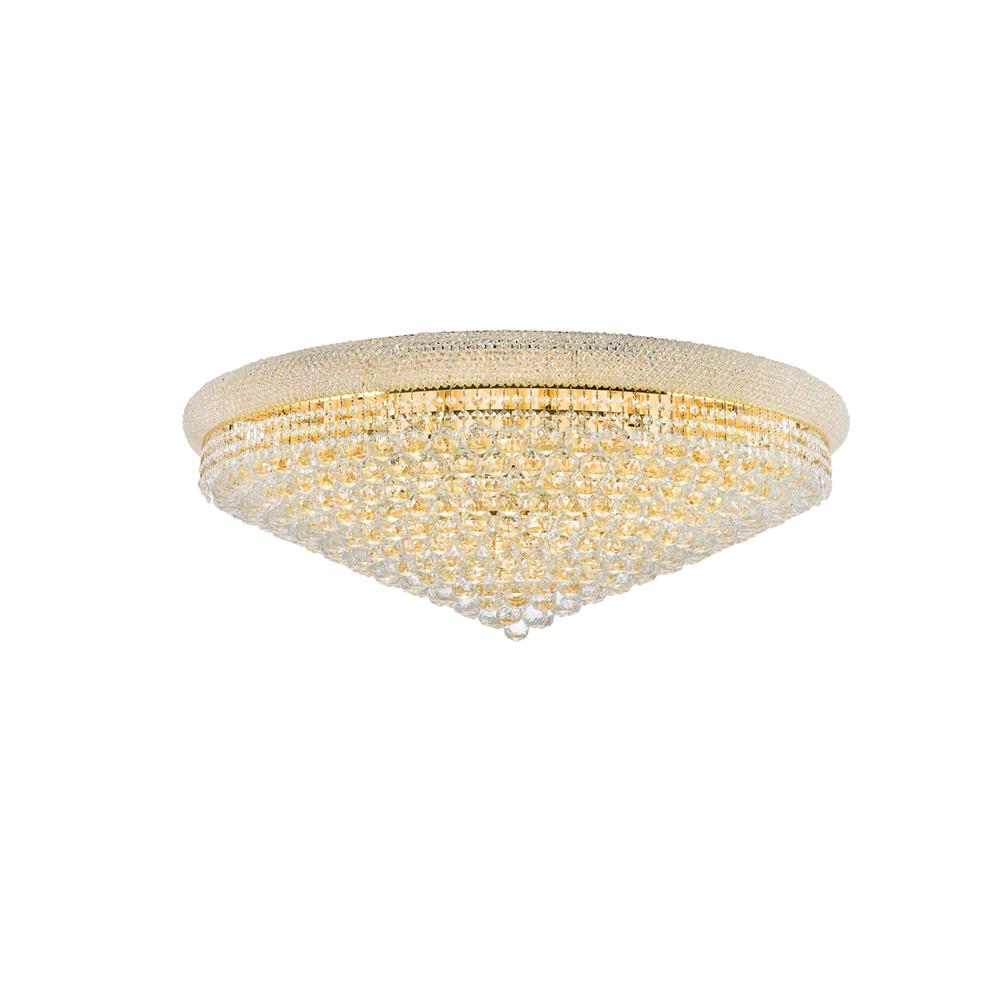 Primo 30 Light Gold Flush Mount Clear Royal Cut Crystal. Picture 6