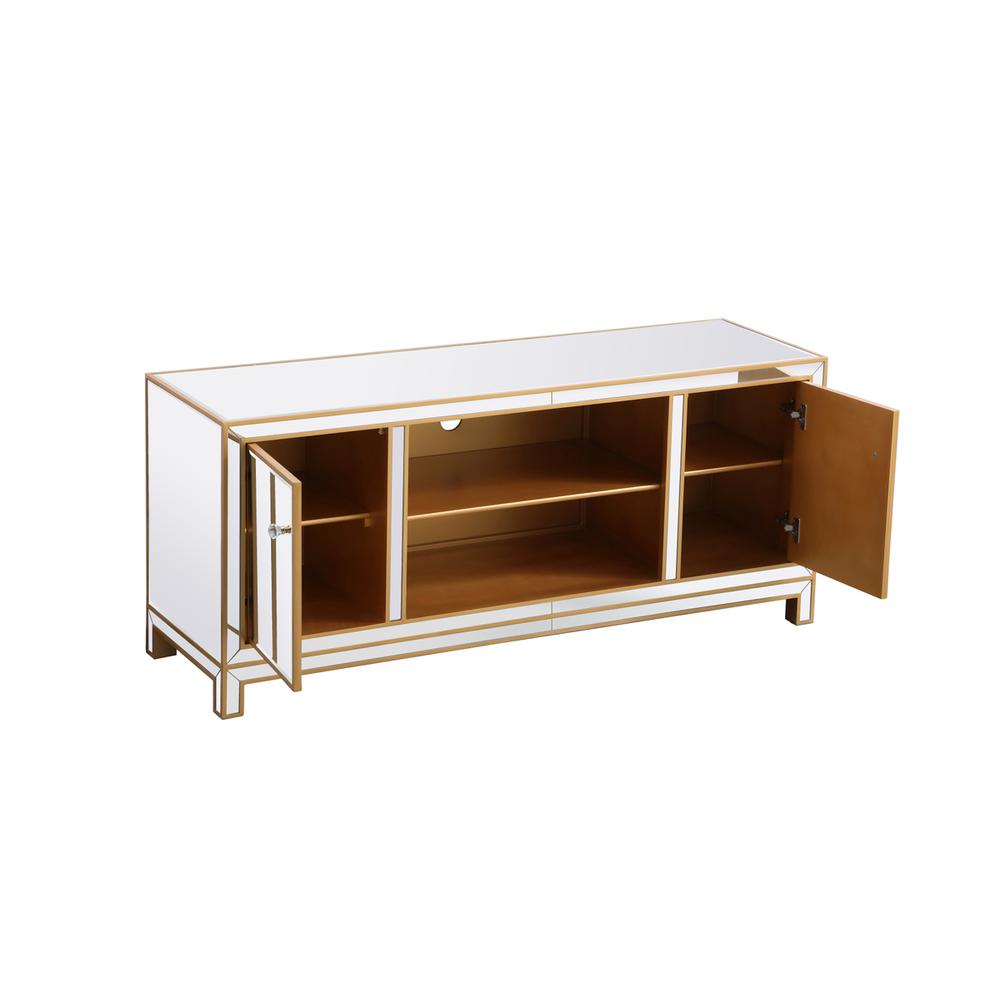 Reflexion 60 In. Mirrored Tv Stand In Gold. Picture 6