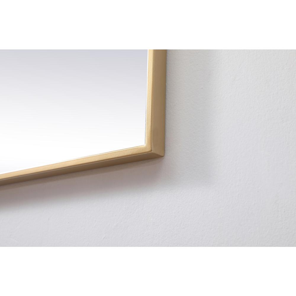 Metal Frame Square Mirror 48 Inch In Brass. Picture 6