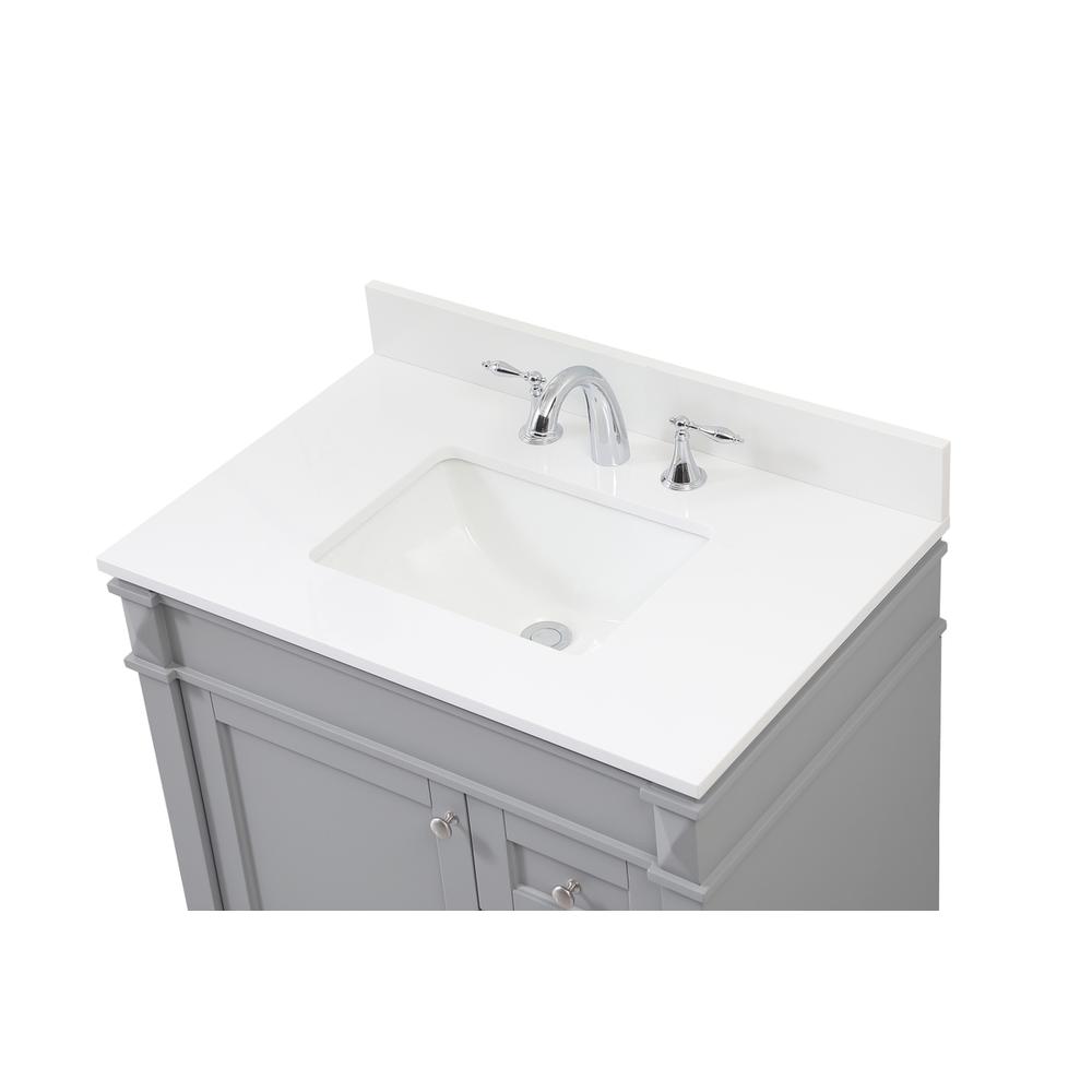 32 Inch Single Bathroom Vanity In Grey With Backsplash. Picture 10
