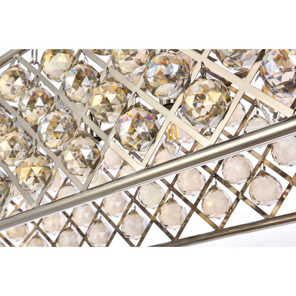 Madison 7 Light Polished Nickel Chandelier Golden Teak (Smoky) Royal Cut Crystal. Picture 3