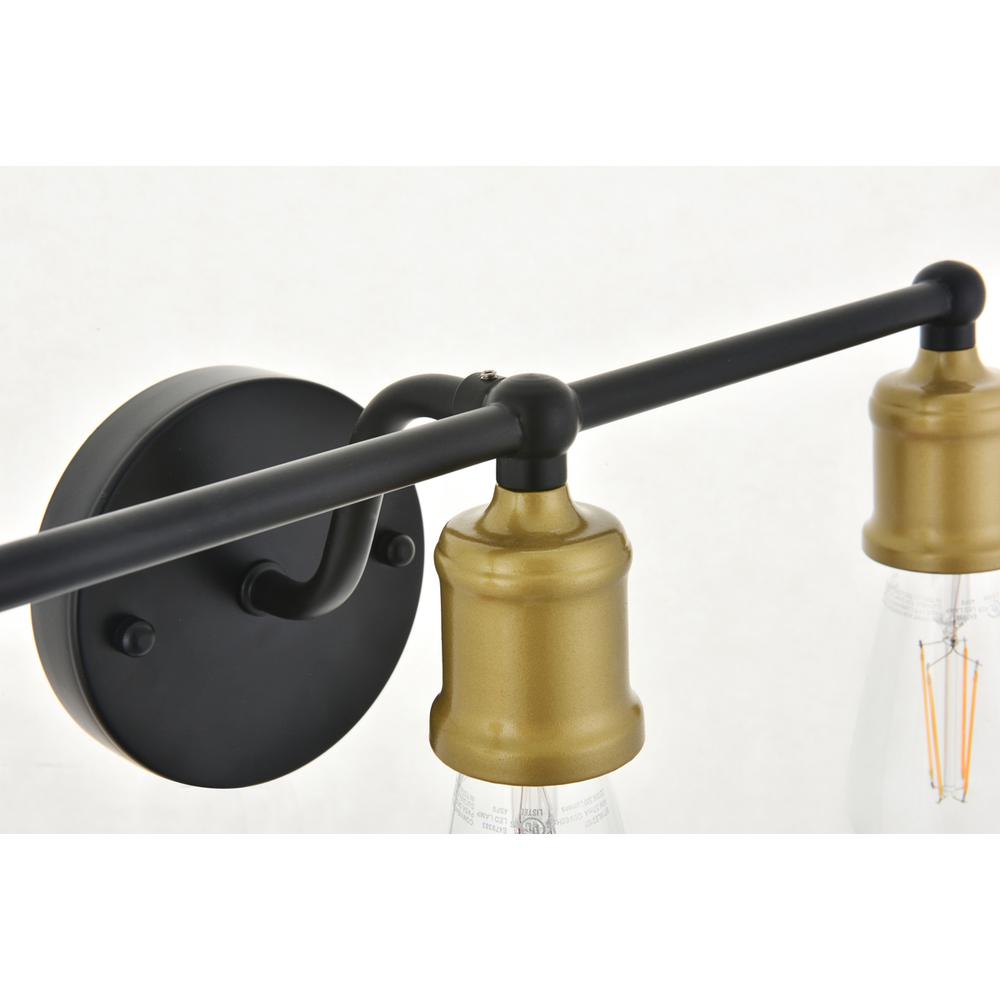 Serif 3 Light Brass And Black Wall Sconce. Picture 9