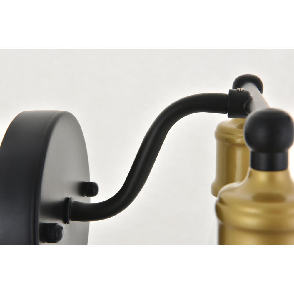 Serif 2 Light Brass And Black Wall Sconce. Picture 11