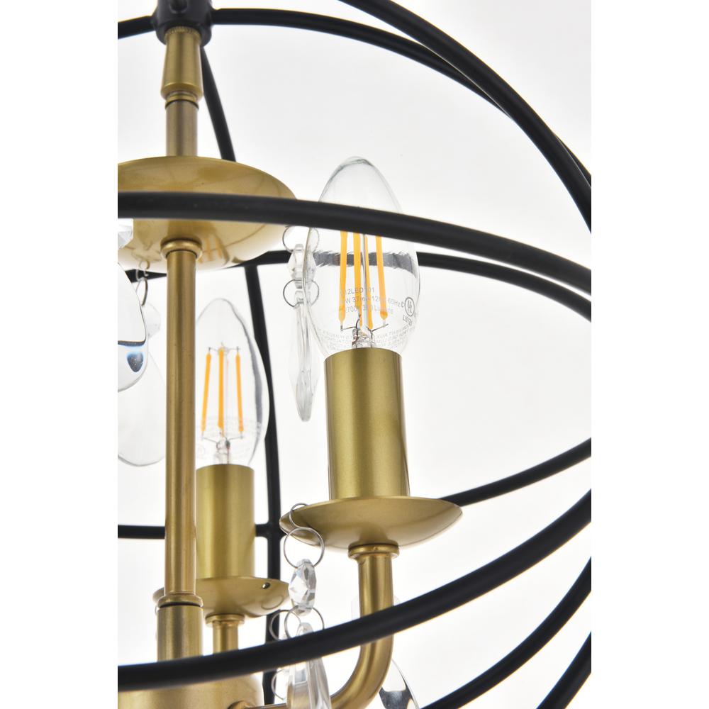 Wallace 3 Light Matte Black And Brass Pendant. Picture 8