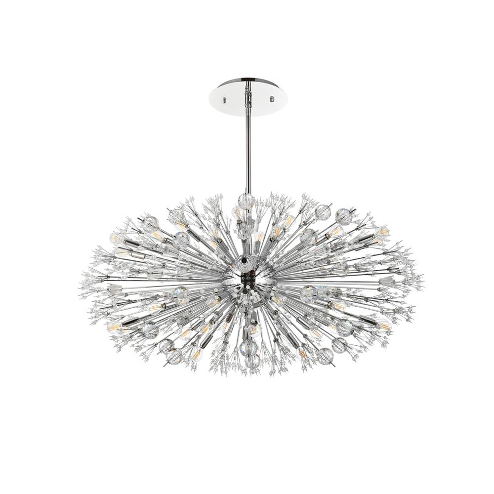 Vera 48 Inch Crystal Starburst Oval Pendant In Chrome. Picture 6