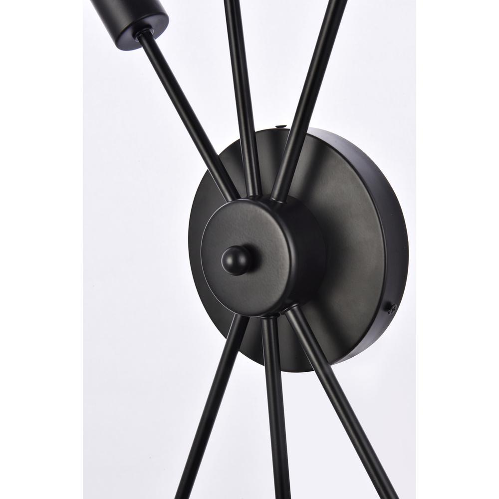 Lucca 11 Inch Bath Sconce In Black. Picture 3