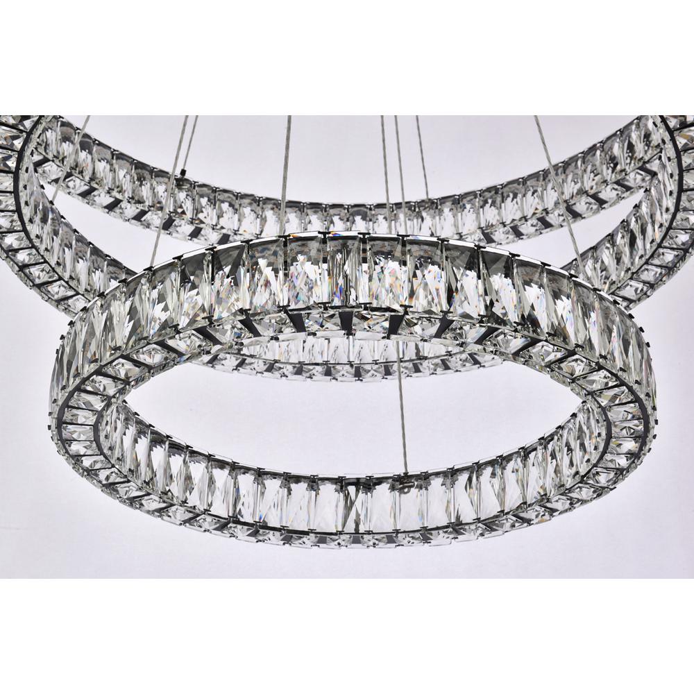 Monroe 41 Inch Led Triple Ring Chandelier In Black. Picture 3