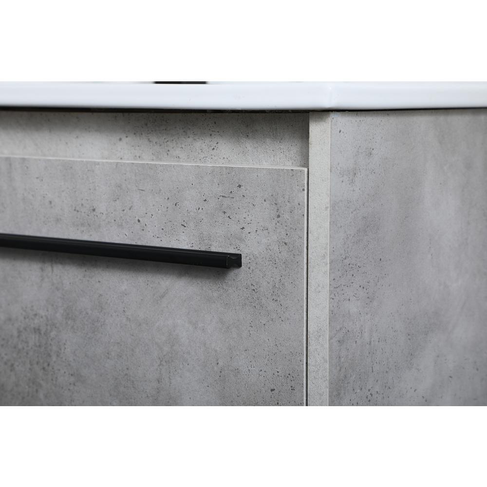 36 Inch  Single Bathroom Vanity In Concrete Grey. Picture 5