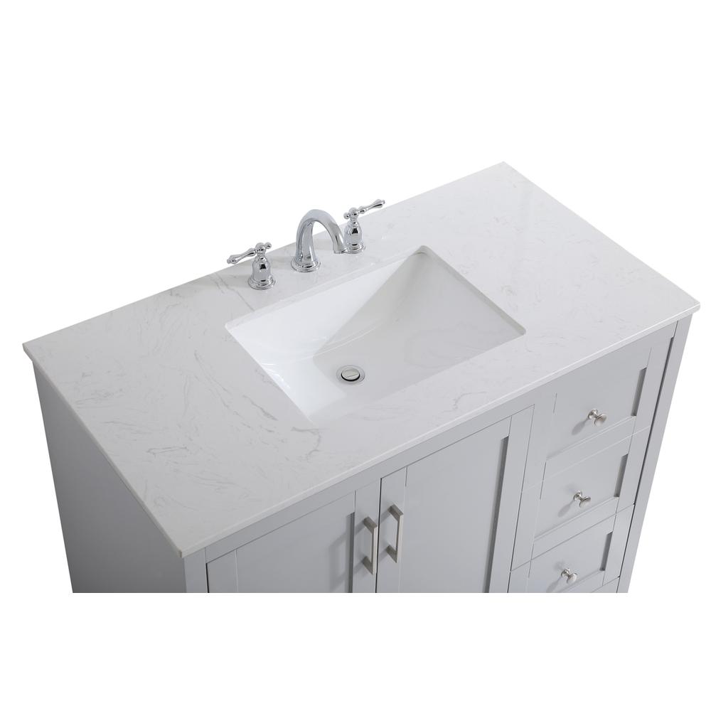 42 Inch Single Bathroom Vanity In Grey. Picture 10