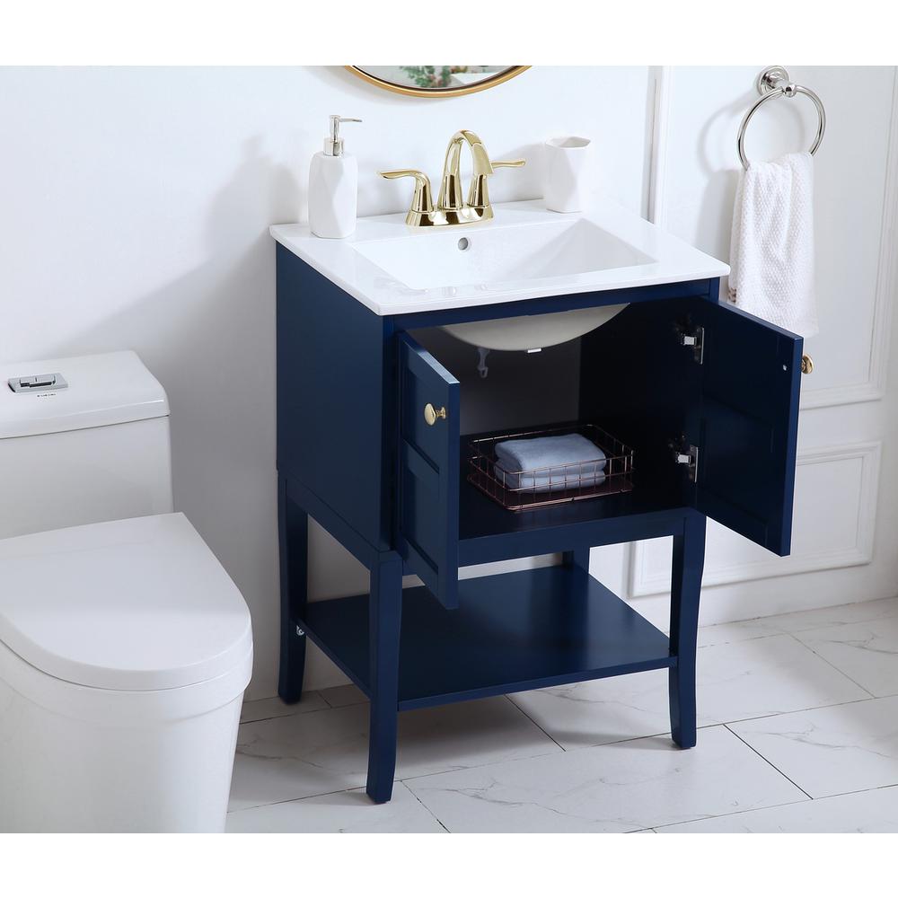 24 Inch Bathroom Vanity In Blue. Picture 3
