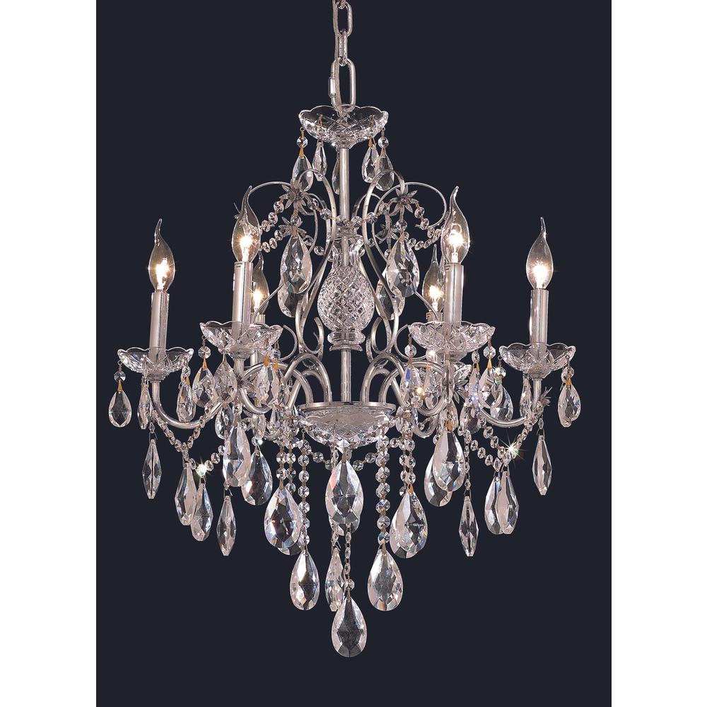 St. Francis 6 Light Chrome Chandelier Clear Royal Cut Crystal. Picture 1