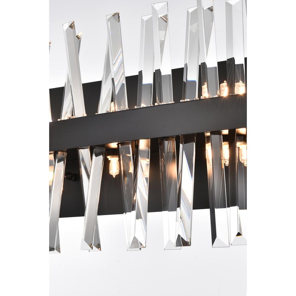 Serephina 36 Inch Crystal Bath Sconce In Black. Picture 3