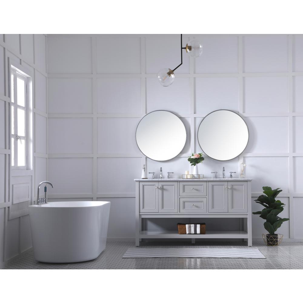 60 In. Double Sink Bathroom Vanity Set In Grey. Picture 8