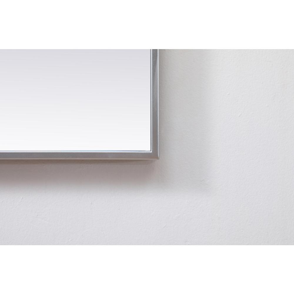 Metal Frame Square Mirror 48 Inch In Silver. Picture 5
