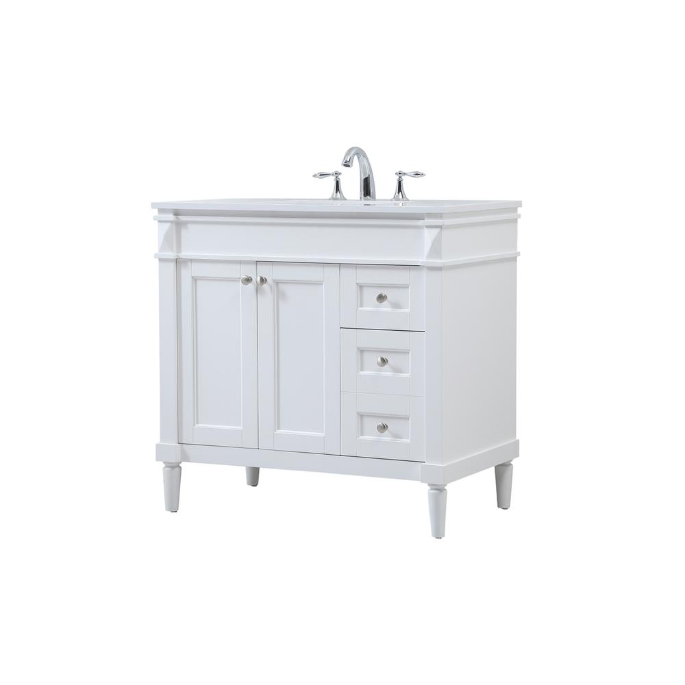 36 Inch Single Bathroom Vanity In White. Picture 7