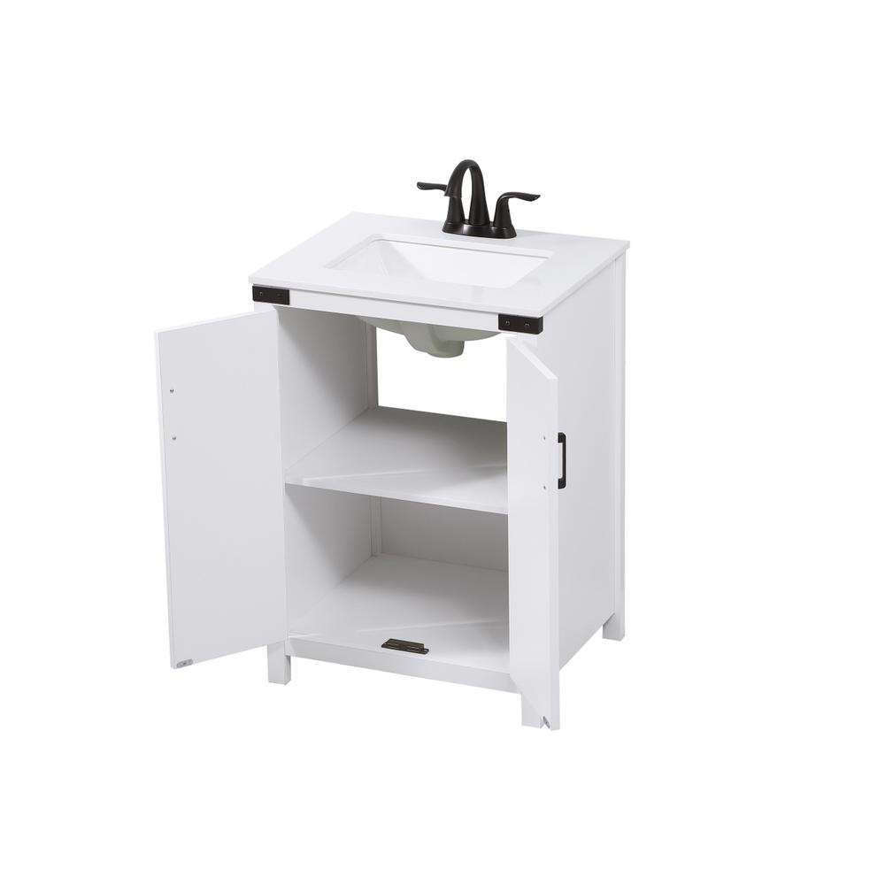 24 Inch Single Bathroom Vanity In White. Picture 9
