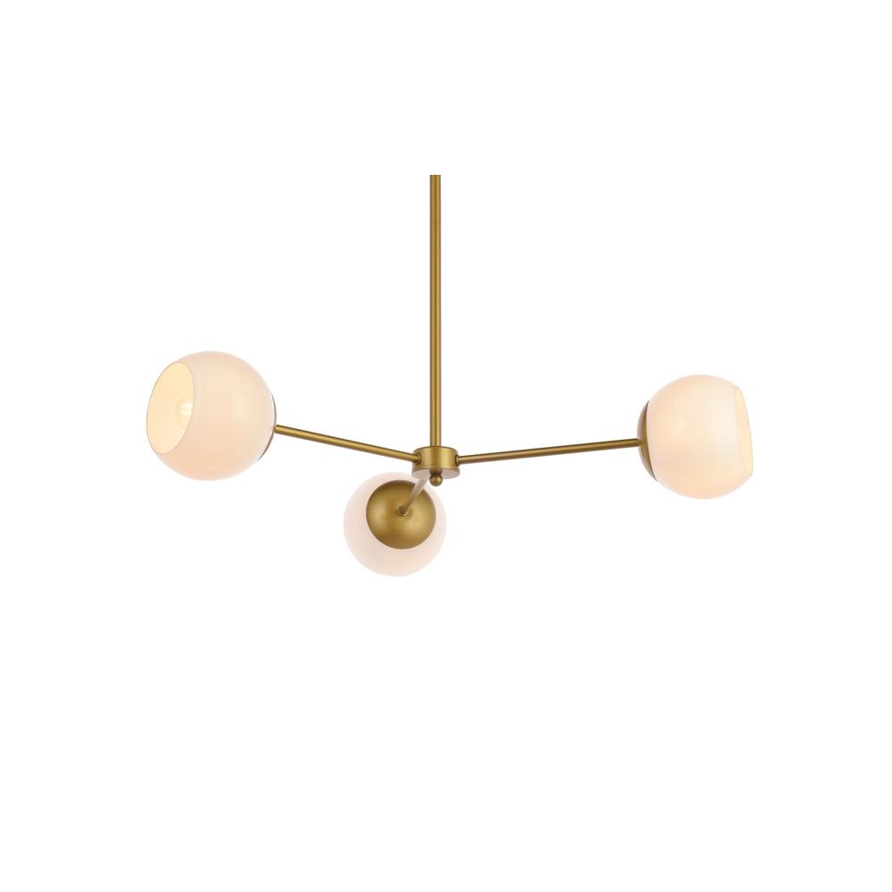 Briggs 32 Inch Pendant In Brass With White Shade. Picture 2