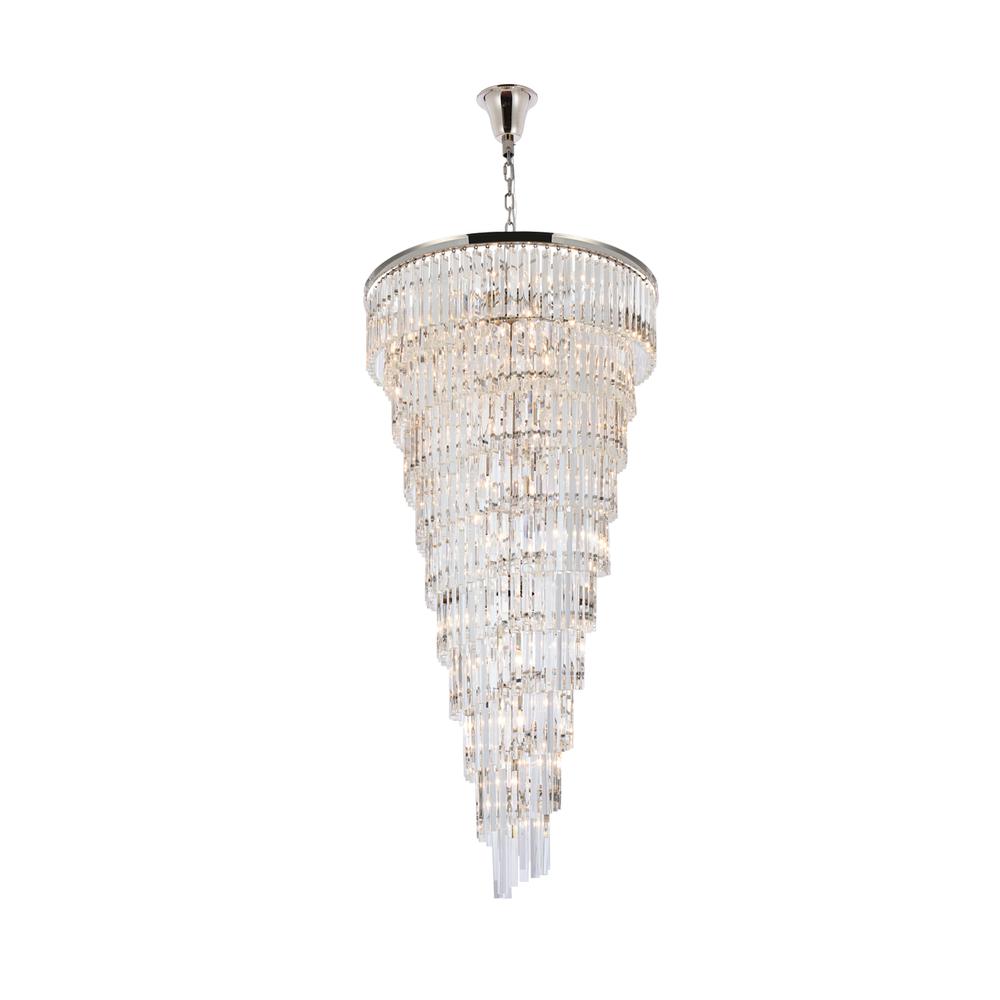 Sydney 36.5 Inch Spiral Crystal Chandelier In Polished Nickel. Picture 1