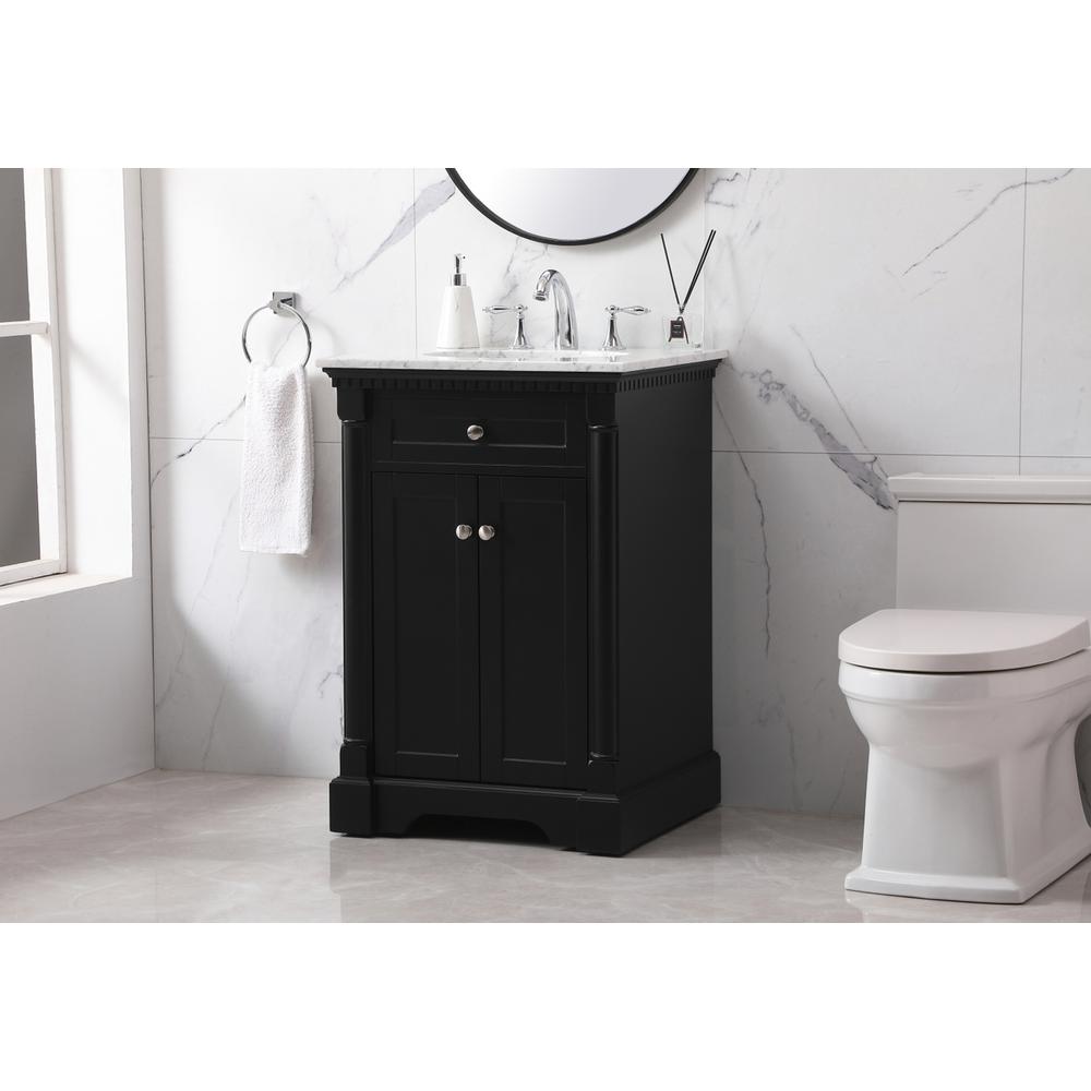 24 Inch Single Bathroom Vanity Set In Black. Picture 2