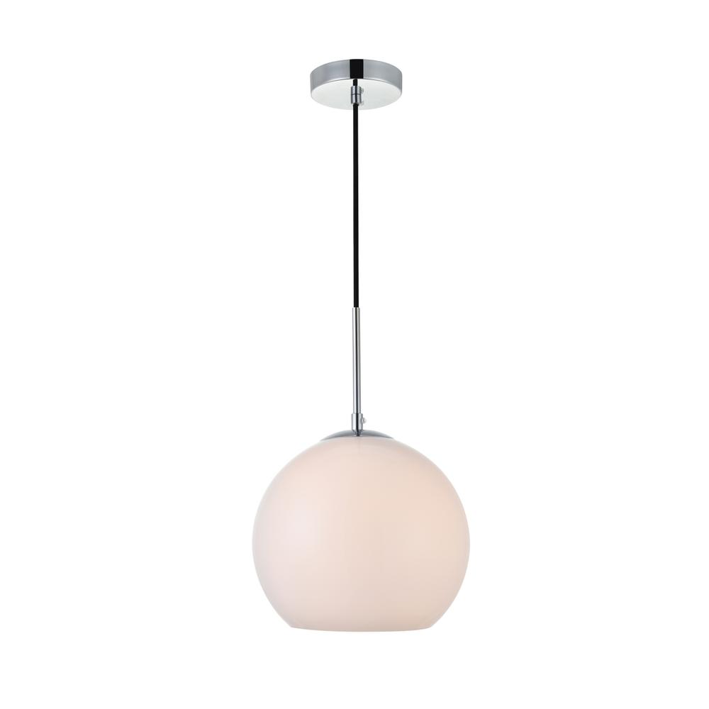 Baxter 1 Light Chrome Pendant With Frosted White Glass. Picture 1