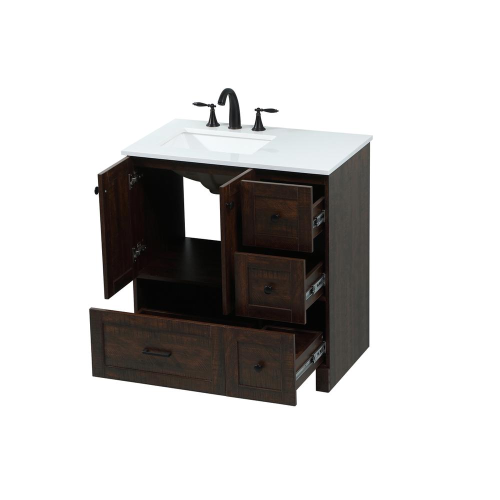 32 Inch Single Bathroom Vanity In Expresso. Picture 9