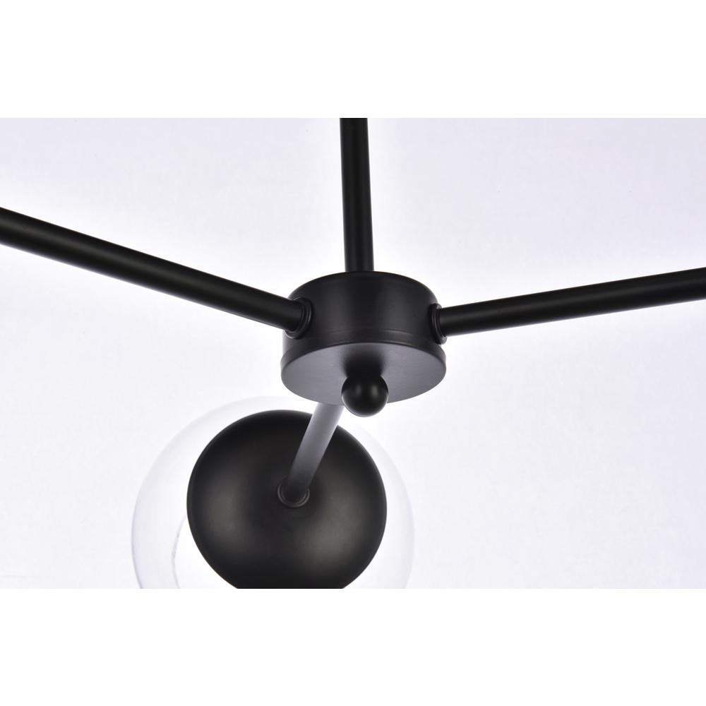 Briggs 26 Inch Flush Mount In Black With Clear Shade. Picture 3