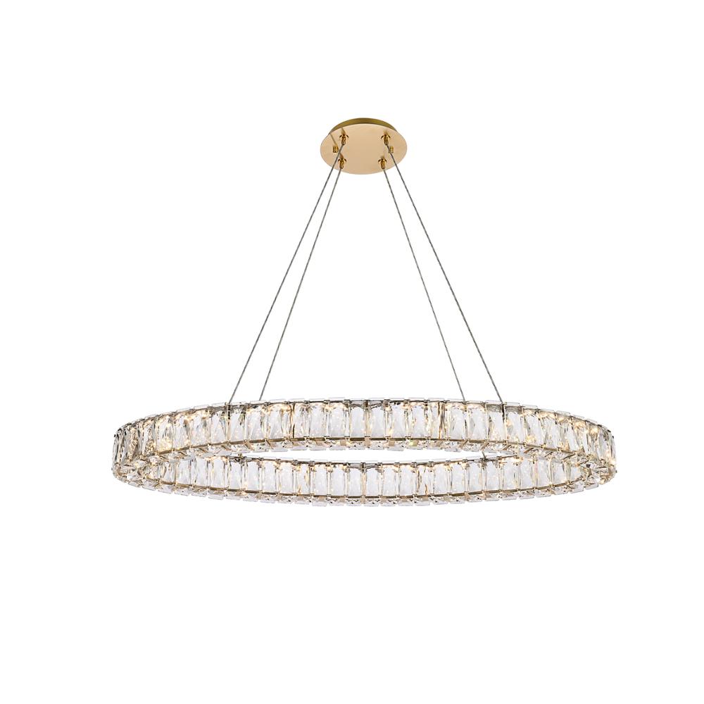 Monroe 36 Inch Led Oval Single Pendant In Gold. Picture 1