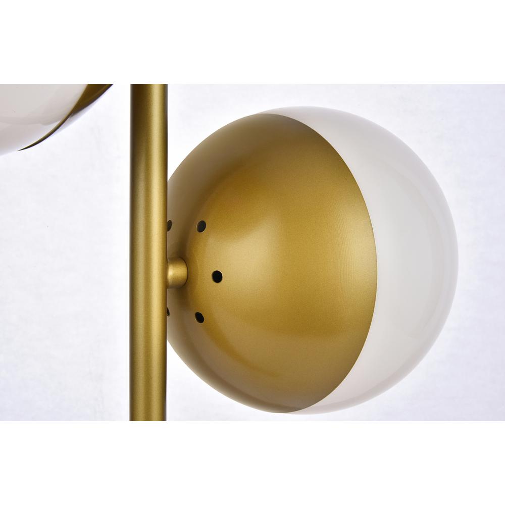 Eclipse 2 Lights Brass Table Lamp With Frosted White Glass. Picture 3