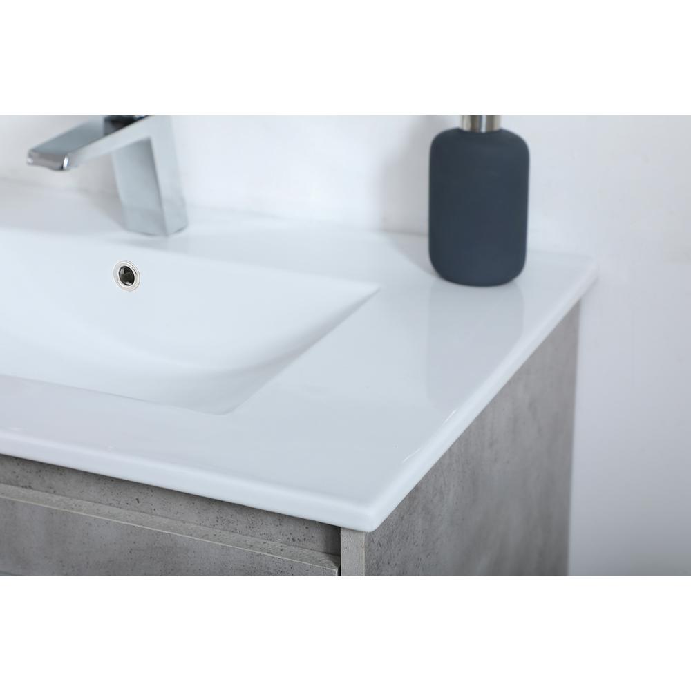 30 Inch  Single Bathroom Floating Vanity In Concrete Grey. Picture 4