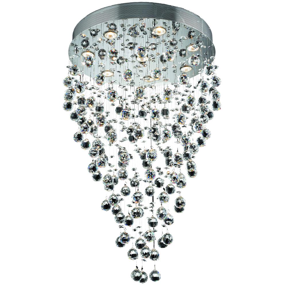 Galaxy 8 Light Chrome Chandelier Clear Royal Cut Crystal. Picture 1