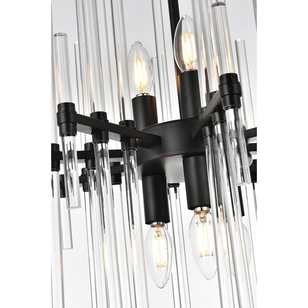 Sienna 17 Inch Crystal Rod Pendant In Black. Picture 3