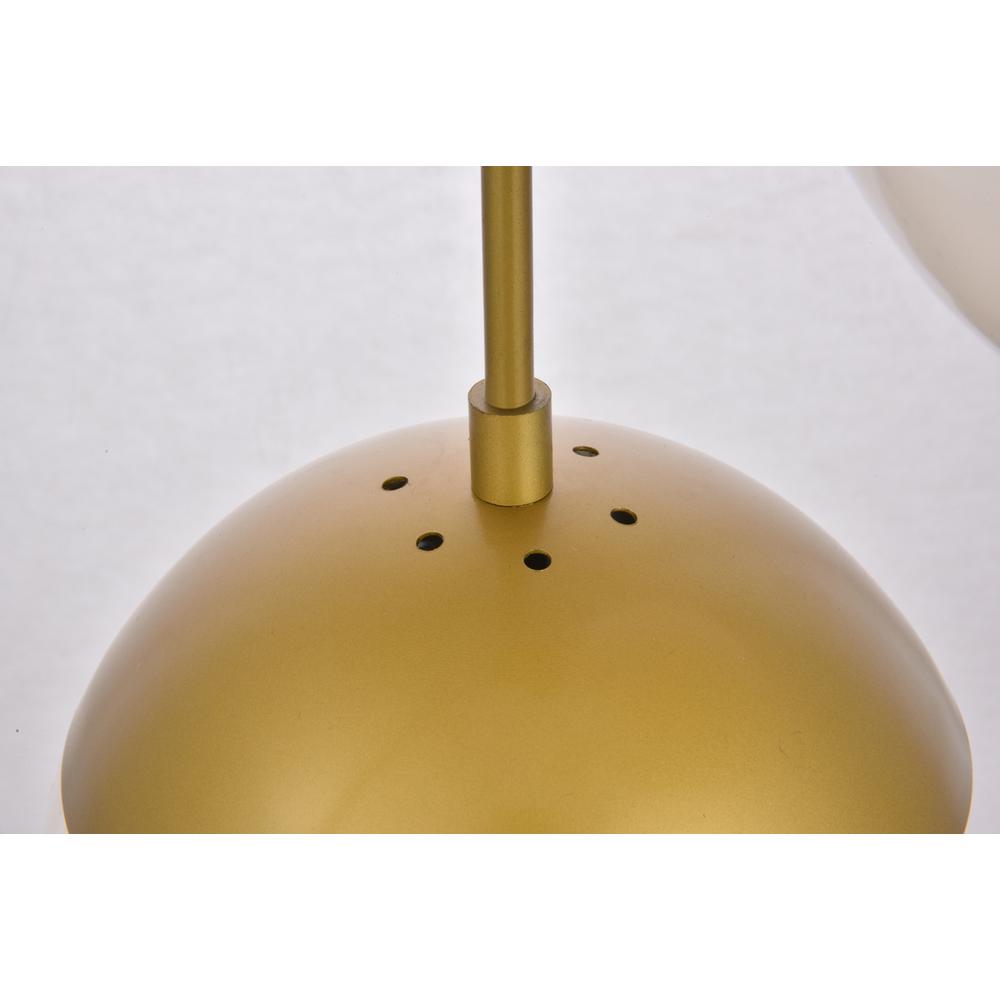 Eclipse 5 Lights Brass Pendant With Frosted White Glass. Picture 5