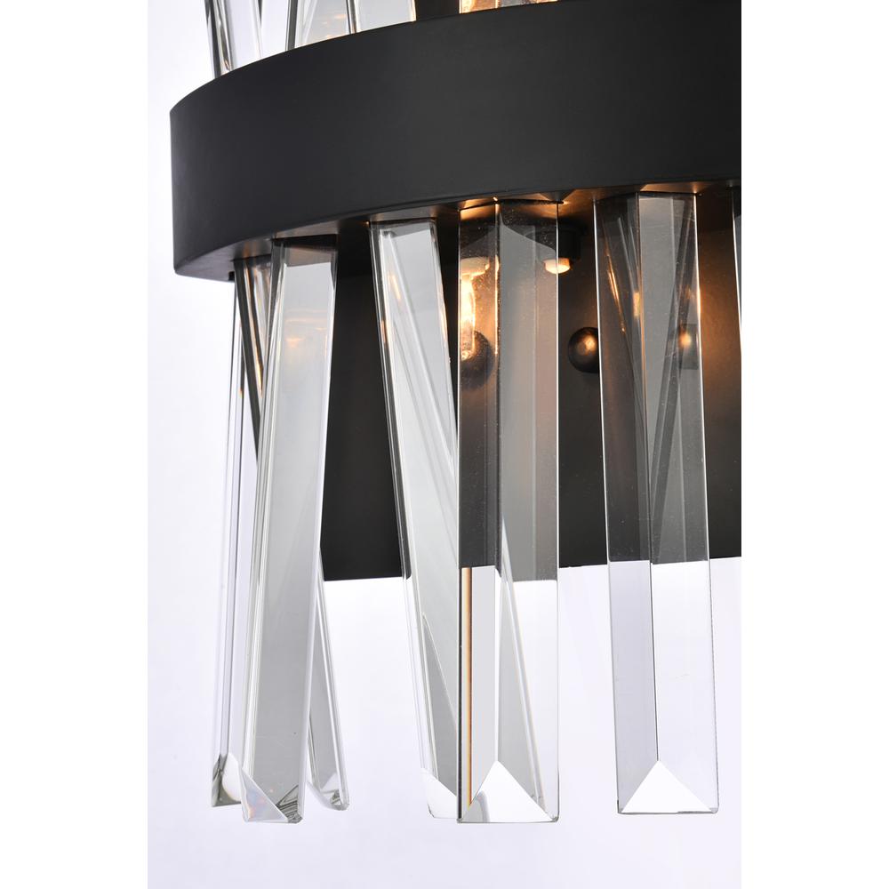 Serephina 8 Inch Crystal Bath Sconce In Black. Picture 3