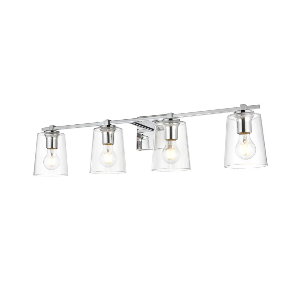 Kacey 4 Light Chrome And Clear Bath Sconce. Picture 2