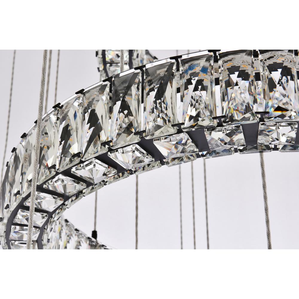 Monroe 40 Inch Led Seven Ring Chandelier In Black. Picture 3