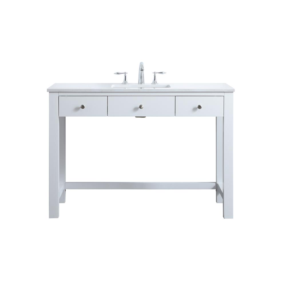 48 Inch Ada Compliant Bathroom Vanity In White. Picture 1